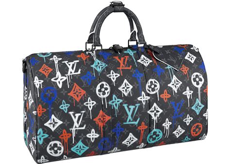 louis vuitton keepall bandoulière 50 lv graffiti multicolor